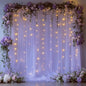 Lavender Tulle Backdrop Curtain with Lights String - 10x8ft Sheer Backdrop with 250 LEDs for Wedding, Baby Shower, Bridal Shower, Birthday Party Photo Shoot Background and Home Decorations