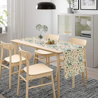 Sewing Theme Table Runner,Vintage Sewing Machine Tool Watercolor Pattern Print Tablecloth Burlap for Hotel Indoors Outdoor Dining Room Kitchen Home Decor,W13X L70 in