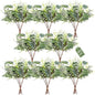80 Pcs Mixed Eucalyptus Leaves Stems Bulk Artificial Silver Dollar Leaves for Vase Bouquets Baby Eucalyptus Leaves for Family Wedding Center Flower Arrangement