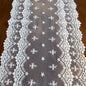Inicia Table Lace Runner 12×86 inch Embroidered for Holiday Wedding Picnic Daily Dinner Tables White Decor (Polyester, 12"×86" (31cm×220cm))