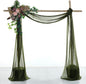 VDS Pack of 2 Panel (30 Inch X 20 Feet) Wedding Arch Draping Fabric Sheer Chiffon Fabric Drapery for Wedding Ceremony Reception Swag Backdrop Canopy Chuppah ARBO Altars Decoration (Olive)