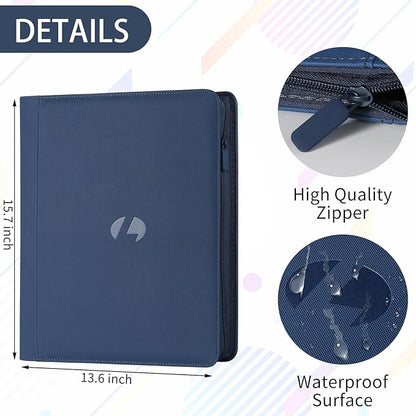 Toploader Binder,Holds 288 Toploaders,9 Pocket Double-Sided Top Loader Binders with Sleeves for 3 x 4'' Toploaders, Card Holder for Trading Cards or Sports Cards (Dark Blue)