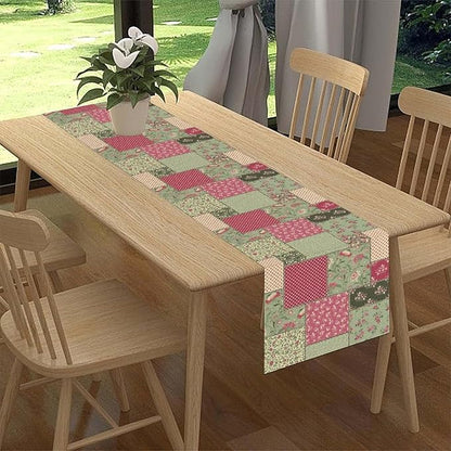 Boho Patchwork Table Runner, Vintage Farmhouse Colorful Wildflowers Bohemian Paisley Flower Print Table Center Decor for Home Kitchen Dining Patio Holiday Party Table Decorations, 13"x36" Inch