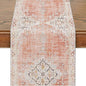 Snycler Table Runner Boho Table Runners Vintage Elegant Farmhouse Table Center Linen Decor for Home Dining Party Entrance (13x48 Inch) Light Pink