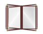 Goodsmart Restaurant Menu Covers – 25 Pack Burgundy 10-View 8.5" x 11" Cafe Menu Holders, Side-Loading Vinyl Covers with Clear Sleeves, Plastic & Leather-Style Menu Covers with Gold Corners