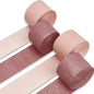 PartyWoo Crepe Paper Streamers 4 Rolls 328ft, Pack of Pink and Rose Gold Crepe Paper for Party Decorations, Wedding Decorations, Birthday Decorations, Baby Shower Decorations (1.8 Inch x 82 Ft/Roll)