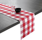 Native Fab Table Runner Buffalo Check Plaid 100% Cotton - 13x72 Inches Kitchen Dining Table Decoration for Indoor Outdoor Farmhouse Home Party Decor - Red and White