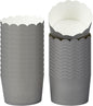 Panificio 10 Ounce Cupcake Wrappers, 200 Scalloped Baking Cups - Oven-Ready, Greaseproof, Gray Paper Cupcake Liners, Disposable, For Birthdays, Baby Showers, Or Weddings - Restaurantware