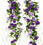 JUSTOYOU 2 Pack (15.8FT) Fake Rose Garland, Artificial Roses Vines Flower Garland Hanging Floral Vine Wedding Home Backdrop Party Arch Arrangement Decoration