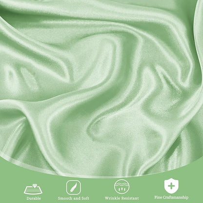 fani 6 Pack 120 Inch Sage Green Satin Tablecloth - Silky Round Tablecloth Overlay Smooth Fabric Table Cover, Bright Table Decoration for Wedding Party Banquet Events Restaurant Kitchen Dining