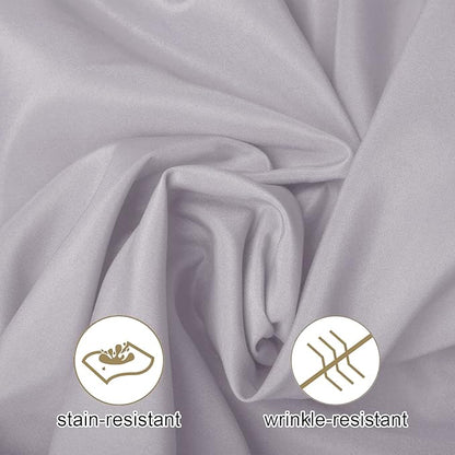 Ascoza 2pack 132 Inch Silver Round Tablecloth in Washable Polyester Fabric for Wedding/Banquet/Restaurant/Parties