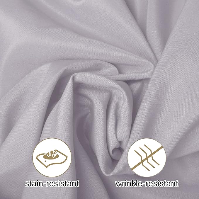 Ascoza 2pack 60x102 Inch Silver Rectangular Tablecloth 6 Feet Table Cloth in Polyester Fabric for Wedding/Banquet/Restaurant/Parties