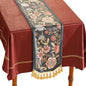 patdrea Designer Vintage Black Floral Velvet Table Runner 102 Inch Long, Pink Khaki Bouquets Pattern Table Mat, Decoration for Kitchen Dining Coffee Table Cabinet Banquet Thanksgiving,12"*102"