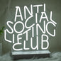 Anti Social Lifting Club Neon Sign for Wall Decor Gym Neon Light Lifting LED Neon Sign Letter Led Neon Light for Gym Man Cave Lifting Club Decoration
