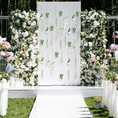 Hoteam 26 Pcs DIY Flower Garland Artificial Hanging Wildflower Backdrop Set Fake Rose Eucalyptus Daisy Poppy Wild Flower Decor for Wedding Party Birthday Home Garden (White)