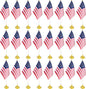 24 Pack USA US Desk Flags,Small Mini American Deluxe Table Flags Set with Stand Base，8.2 x 5.5 inches Miniature Desktop Flag