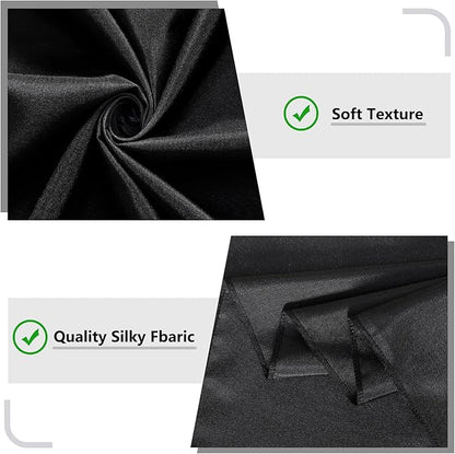 Black Backdrop Curtain for Party, Background Drapes Panels with Rod Pocket, Wrinkle Free Black Photo Curtains Backdrop Drapes Fabric Decoration for Wedding, Birthday Party Decor 5ft x 10ft, 2 Panels