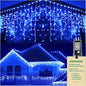 KNONEW 164FT 1600 LED Christmas Lights Outdoor Decoration Blue Timer 8Modes Hanging Fairy String Lights with 320 Drops, Plug in Waterproof Indoor Decor for Holiday Wedding Party Window Garden