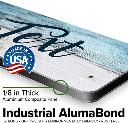 Custom Sign, Custom Street Sign, 11 Font Colors, 13 Font Styles, 4 Hole Options, 22 Sizes, 4x18 Inches, Rust Free DiBound, Fade Resistant, Made in USA by My Sign Center (Coastal)