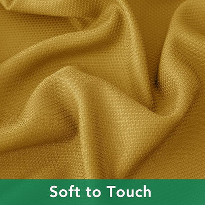 Biscaynebay Textured Fabric Christmas Rectangle Tablecloths 60x84 Inches, Gold Water Resistant Tablecloths for Dining, Kitchen, Wedding, Parties etc. Machine Washable