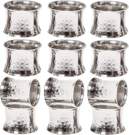 Silver Napkin Rings-12 PCS Heavy Duty Metal Spiral Napkin Rings, Handcrafted Napkin Holders Buckles for Family Dinner, Wedding, Party,Table Decorations - CLEENTABLE