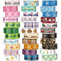 TaoBary 33 Rolls Holiday Plaid Washi Tape, 15 mm Seasonal Washi Tape Set Bohemian Colorful Vintage Cute for Card Wrapping Craft(Cute Style)