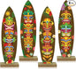4 Pcs Surfboard Decorations for Party Welcome to Paradise Sign Tropical Bar Table Centerpieces Surfboard Beach Signs for Home Summer Theme Wood Tropical Birthday Party Decor(Tiki Style)