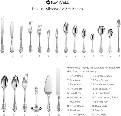KEAWELL Luxury 6.3" Teaspoons, 18/10 Stainless Steel, Gorgeous Small Spoons, Stirring, Mixing, Sugar, Cake, Dessert Spoons, Mini Antipasto spoons (Silver)