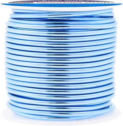 Mandala Crafts 12 Gauge Anodized Aluminum Craft Wire for Jewelry Making - 60 FT Colored Flexible Ice Blue Wire - Bendable for Bonsai Armature Crafting Sculpting