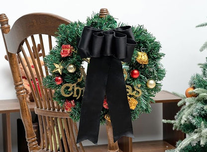 Black Satin Ribbon Double-Faced Wired Ribbons for Gift Wrapping Flower Bouquet Bows Wedding Invitation Christmas Decor Crafts 2-1/2 Inch 10 Yards