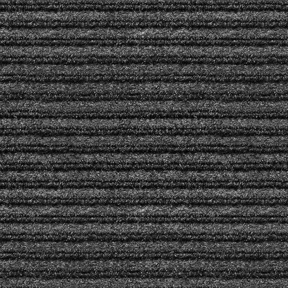 House, Home and More Indoor Outdoor Double-Ribbed Carpet Runner with Skid-Resistant Rubber Backing - Smokey Black - 3 Feet x 20 Feet
