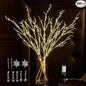 BAOLITVINE Lighted White Twig Branches 32IN 200 Warm White Fairy Lights, Lighted Willow Branches Plug in with Timer, Dimmer for Home Bedroom Fireplace Christmas Decoration Inside Outdoor