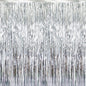 GOER 3.2 ft x 8.2 ft Metallic Tinsel Foil Fringe Curtains Party Photo Backdrop Party Streamers for Birthday,Graduation,New Year Eve Decorations Wedding Decor (Silver,5 pcs)