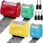 Mimorou 4 Pack Identity Theft Protection Roller Stamps Kit Confidential Privacy Roller Hidden Wide Privacy Stamp 5 Pcs Refills Security Ink for Mail Address Blocker(Red, Yellow, Blue, Green)