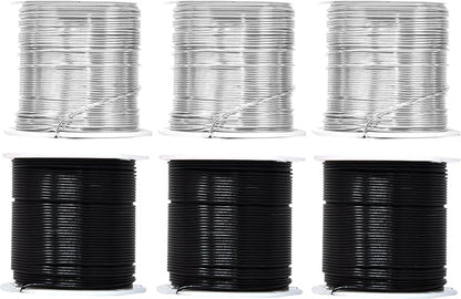 Mandala Crafts 20 Gauge Anodized Aluminum Craft Wire for Jewelry Making - 450 FT Colored Flexible Silver Black Wire - Bendable for Bonsai Armature Crafting Sculpting
