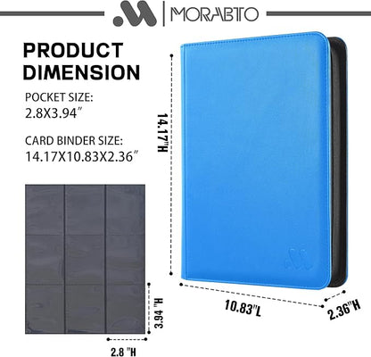 Card Binder 9 Pockets,Trading Card Binder Holds up to 864 Cards with 48 Sleeves,Zipper Card Holder Album Compatible with TCG Card/Game Cards/Sports Card
