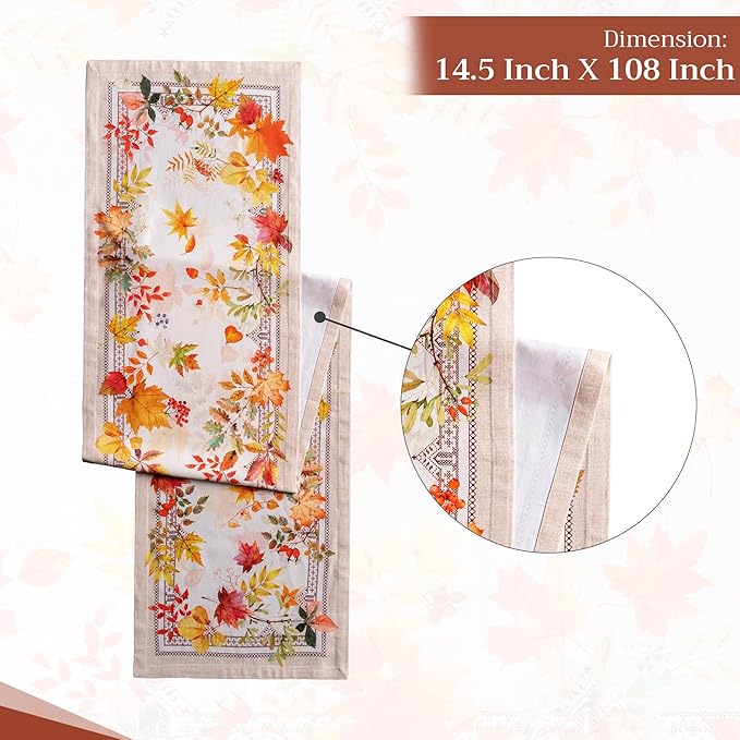 Maison d' Hermine Table Runner 100% Cotton Single Layer Table Runners 108 inches Long for Thanksgiving Christmas Decorations Home Kitchen Dining Party Wedding (Amarante, 14.5" x 108")