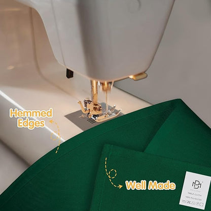 BRILLMAX 4 Pack Hunter Green Tablecloths for 8 Foot Rectangle Tables 90 x 156 Inch - 8ft Rectangular Bulk Linen Polyester Fabric Washable Cloth Cover for Wedding Reception Banquet Birthday Party