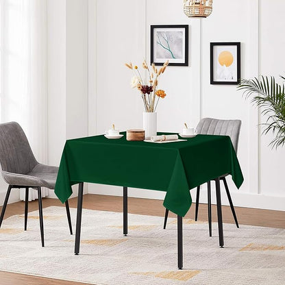 sancua Small Square Tablecloths 36x36 Inch - Hunter Green Table Cloth for Square or Round Tables, Washable Polyester Fabric Table Cover for Christmas Nightstand End Bedside Tables