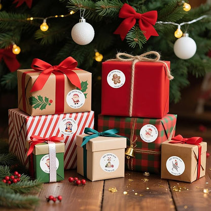 callie moment Personalized Christmas Stickers, Custom Name Waterproof Christmas Gift Tags for Gift Box Holiday Decorations, Stockings, Party Favors (Santa Claus 4)