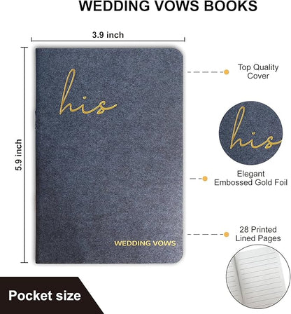 Wedding Vow Books His and Hers, Wedding Registry Gifts Ideas for Bride & Groom,Wedding Essentials
