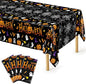 QZYL 4 Pack Halloween Tablecloth, 54" x 108" Halloween Decorations, Pumpkin Design Disposable Tablecover Plastic Table Cloth, Spider Webs Decorations Party Supplies Tableware Indoor