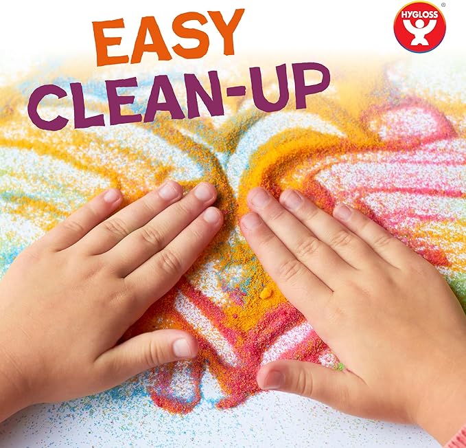 Hygloss Colored Sand for Craft – 6 Assorted Colors Bags – 3 lb– Vibrant Colorful Fine Sensory Play Sand Art Kits for Kids – Classroom Activities for Children 3 4 5 6 7 8 9 10 11 12 – Safe for Ages 3+