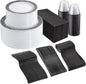 WELLIFE 350Pcs Black Plastic Dinnerware and Napkins Party Supplies Include:50 Dinner Plates, 50 Dessert Plates, 50 Napkins, 50 Cups and 50 Plastic Cutlery