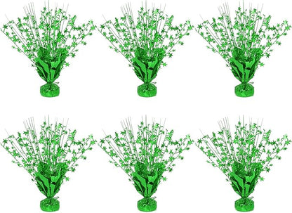 6 Pack Star Table Centerpieces for Party, Birthday Table Decorations for Kids Adults, Party Centerpieces for Tables for Wedding Baby Shower Graduation Holiday Event (Green)