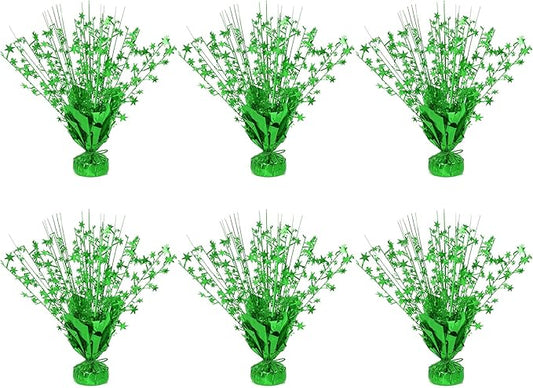 6 Pack Star Table Centerpieces for Party, Birthday Table Decorations for Kids Adults, Party Centerpieces for Tables for Wedding Baby Shower Graduation Holiday Event (Green)
