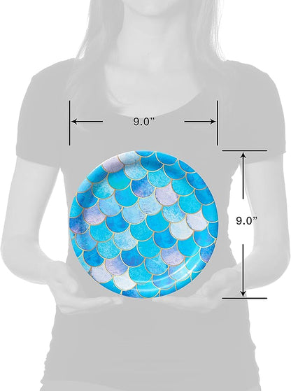 American Greetings Mermaid Party Supplies, Dinner Plates (36-Count)