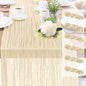 6-Pack Beige Cheesecloth Table Runners – 10FT (35x120 Inch) Boho Rustic Gauze Fabric Cheese Cloth Table Runner for Weddings, Baby Showers, Bridal Shower, Farmhouse & Birthday Party Decor
