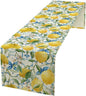 Lemon Table Runner,Watercolor Fruit Green Leaves Spring Summer Table Cloth Kitchen Dining Table Home Party Decoration 13x60 Inch