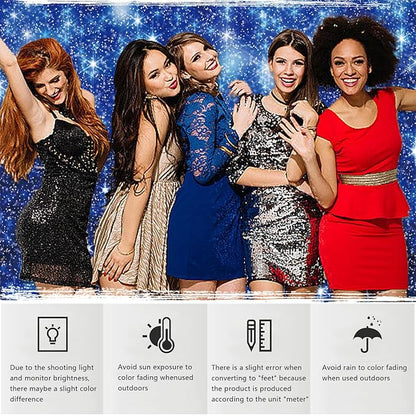YongFoto Blue Glitter Backdrop 10x5ft Silver Light Spots Navy Blue Sequin Bokeh Photography Background Birthday Bridal Shower Wedding Photography Background Party Banner Decor Portraits Photoshoot